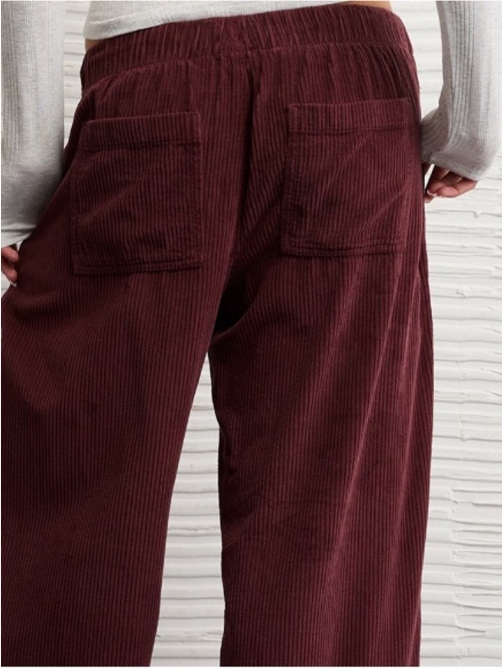 American Eagle NEW Stretch Corduroy Low-Rise Baggy Wide-Leé Pant - Picture 3 of 16